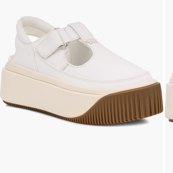 UGG EZ Duzzit White Platform Mary Jane Sneakers - Picture 6 of 9